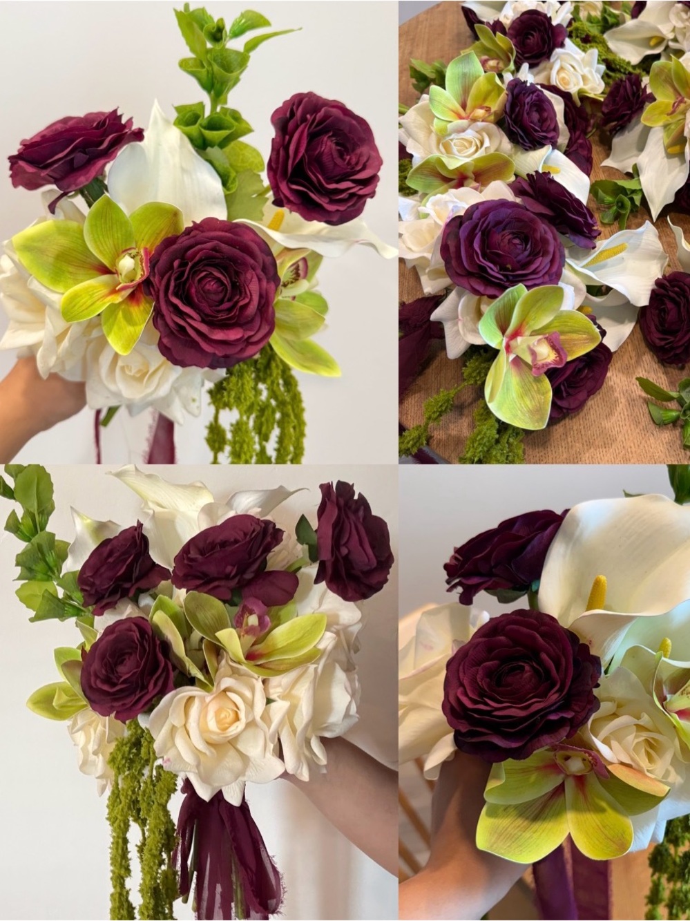 7 faux bride and bridesmaid bouquets